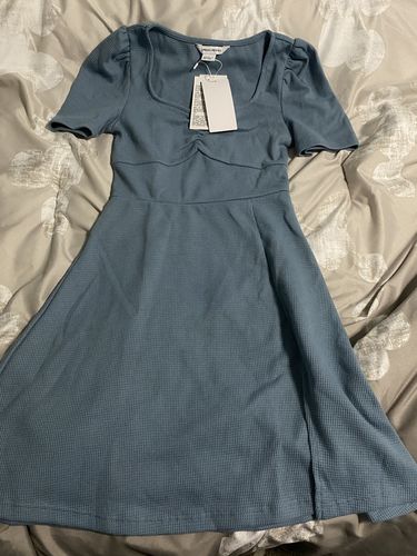 Customer photo review of Ruched Bust Split Hem Dress