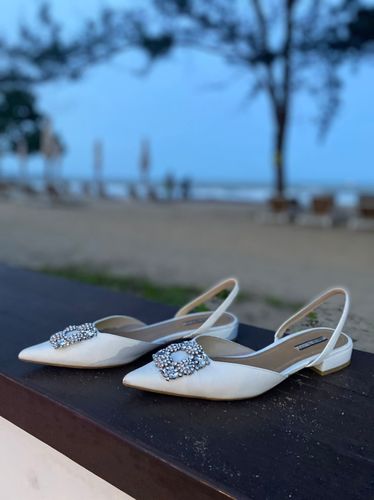 Customer photo review of Metal Decor Slingback Flats
