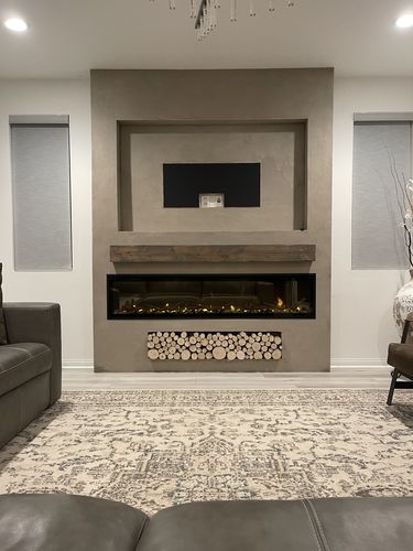 Customer photo review of Dimplex IgniteXL 74" Linear Recessed / Built in Electric Fireplace