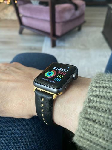 Customer photo review of Black Stud Band for the Apple Watch