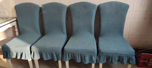 Customer photo review of Thickened Stretch Fabric Dining Chair Cover