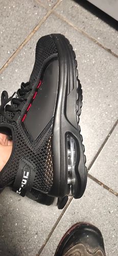 Customer photo review of Hollow Breathable Steel Toe Work Shoes, Lightweight Safety Work Shoes For Men Women