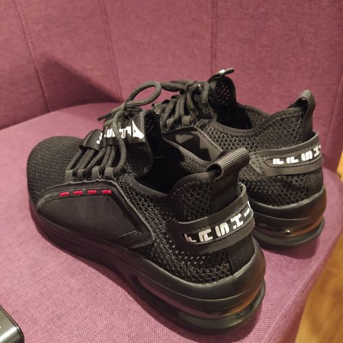 Customer photo review of Hollow Breathable Steel Toe Work Shoes, Lightweight Safety Work Shoes For Men Women
