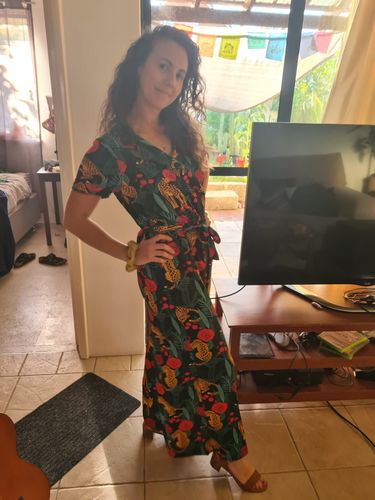 Customer photo review of Jaguar Paradise Black Animal Print Jumpsuit