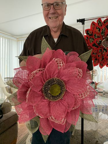 Customer photo review of Pink Flower Wreath Kit - Wreath Kit - WK-055