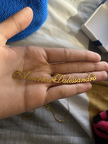 Customer photo review of Custom Double Name Necklace