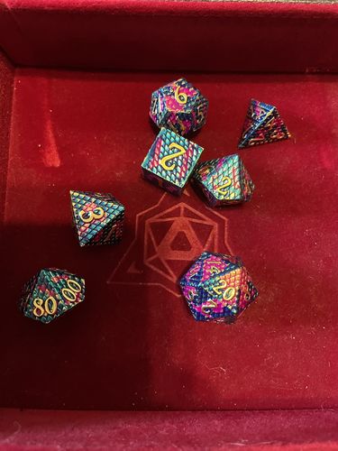 Customer photo review of Mystic Dragonscale Metal Dnd Dice Set
