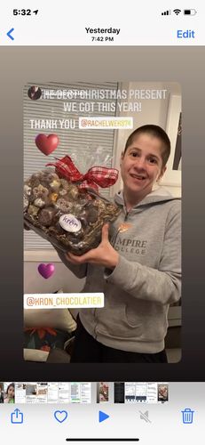 Customer photo review of Holiday Chocolate Gift Basket 2.5 lbs.