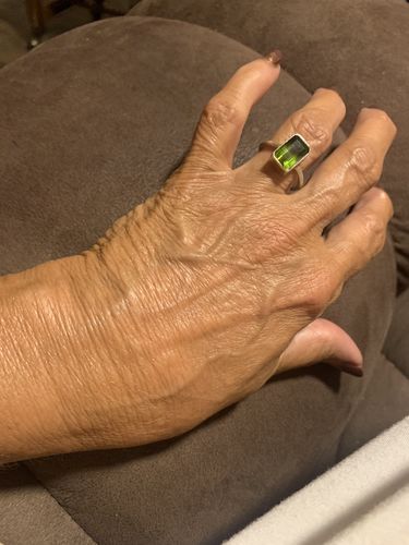 Customer photo review of Green Amethyst Ring Green Stone ring