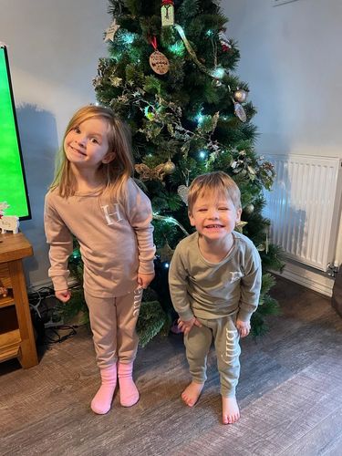 Customer photo review of Essex Personalised Initial & Name Pant Tracksuit Set (3m-12 Years) (MRK X)