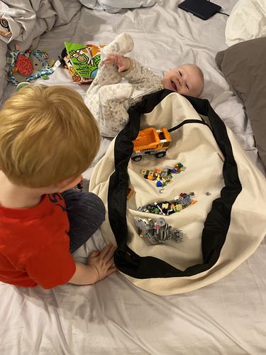 Customer photo review of MEDIUM Toy Storage Bag - Canvas/Black