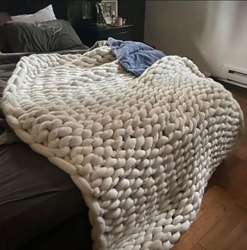 Customer photo review of Handmade Chunky Knit Blanket