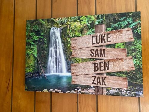 Customer photo review of Waterfall in Rainforest V1 Color Family Names Premium Canvas