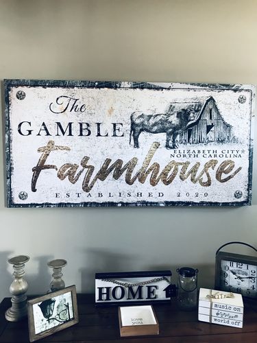 Customer photo review of Rustic Farmhouse Sign