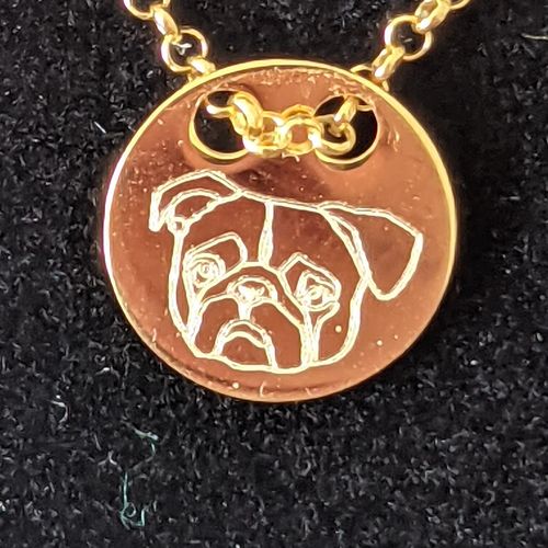 Customer photo review of Gold Dipped Lineart Love Halskette