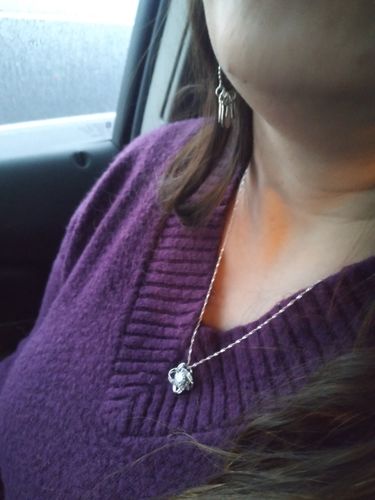Customer photo review of To my soulmate - white gold love knot necklace