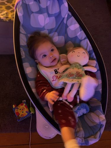 Customer photo review of Personalized Leyadoll Doll Backpack (Green)