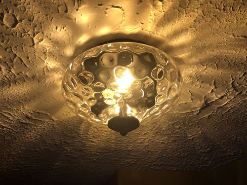 Customer photo review of Farmhouse Glass Flush Mount Ceiling Light