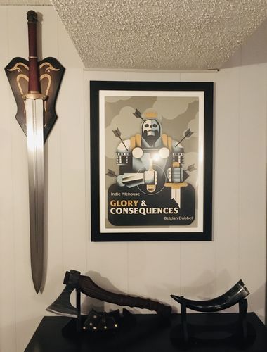 Customer photo review of Battle Hand Forged Viking Axe "Sterk Vorley" with leather wrap on the handle