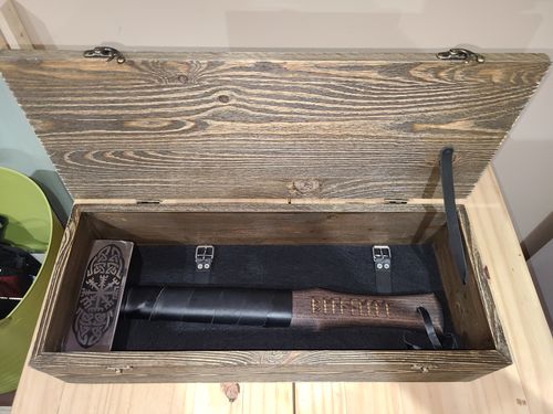 Customer photo review of Viking hammer Vegvisir Symbol with wooden box