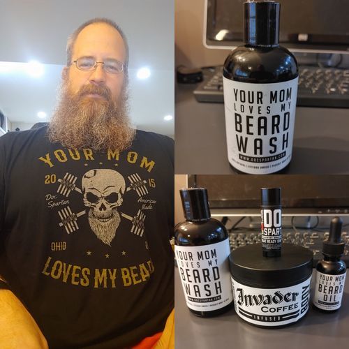 Customer photo review of Your Mom Loves My Beard Wash