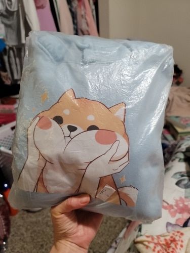 Customer photo review of Kawaii Womans Shiba Inu Hoodie