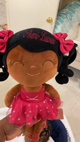 Customer photo review of NEW - Personalized Ballerina Leyadoll with Gift Bag - 2 Skin Tones Curly Hair Ballet Girl