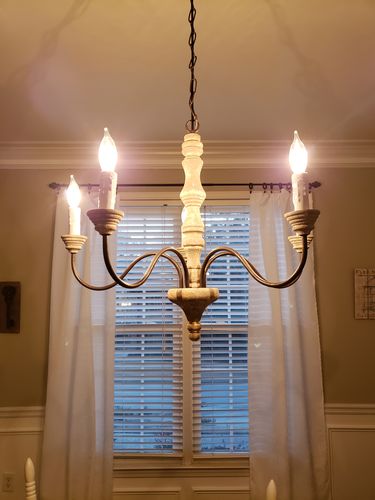 Customer photo review of Farmhouse Shabby Candle Chandelier