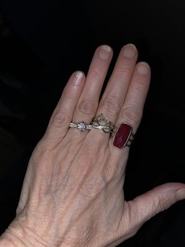 Customer photo review of moissanite fashion classic six prong sterling silver wedding ring