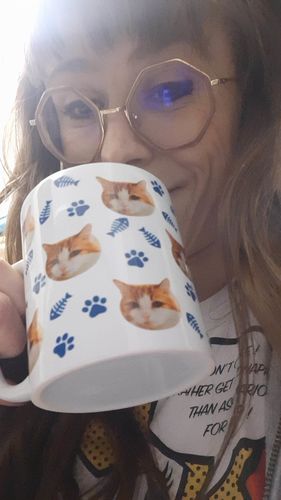 Customer photo review of Mug Personnalisé Chat