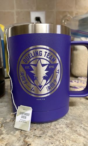 Customer photo review of Dueling Team - Laser Etched Stainless Steel Coffee Mug