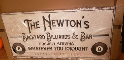 Customer photo review of Backyard Bar & Grill Sign