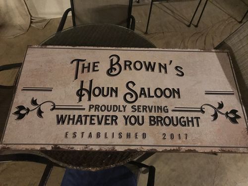 Customer photo review of Backyard Bar & Grill Sign