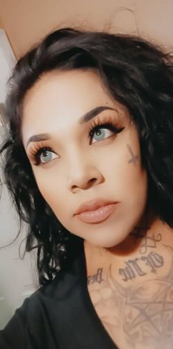 Customer photo review of Pixie Blue Prescription Contact Lenses