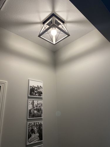 Customer photo review of Farmhouse Square Cage Flush Mount Ceiling Light