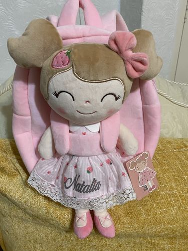 Customer photo review of Leyadoll Personalized Name Doll Backpack (Strawberry)