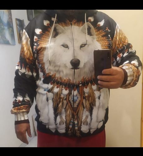 Customer photo review of Wolf Native American - 3D All Over Printed Shirt