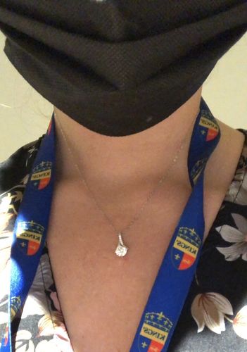 Customer photo review of "To Our Daughter, Love mum & Dad" White gold necklace