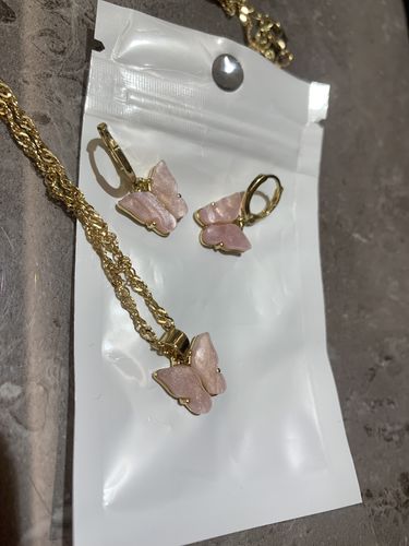 Customer photo review of Butterfly Necklace with Earrings