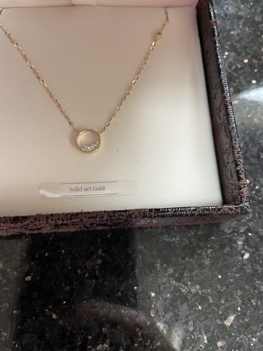 Customer photo review of Solid 9ct Gold Mini Stone-Set Circle Necklace