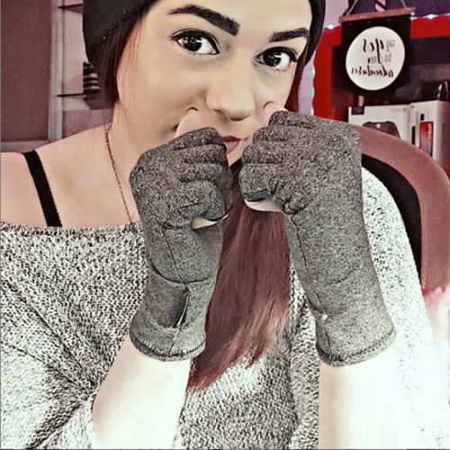Customer photo review of Premium Arthritis Compression Gloves For Men & Women