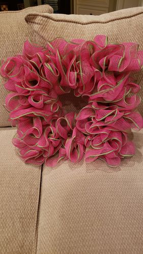 Customer photo review of 10.5"X10Yd Faux Jute/Pp Wide Stripe Hot Pink/Fresh Green RY8314B2