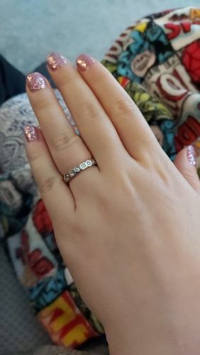 Customer photo review of 1.50 CT Princess & Round Cut Natural Diamonds - Eternity Rings