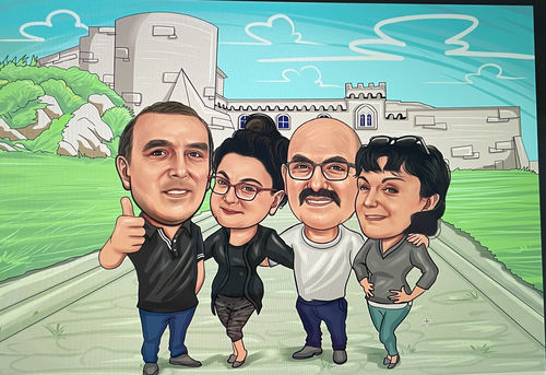 Customer photo review of Caricature dessinée à la main