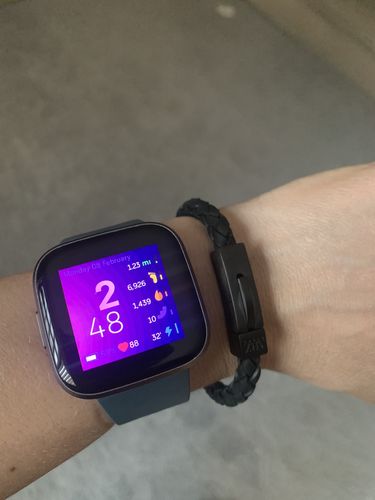 Customer photo review of 6mm Black on Black Steel Italian Leather Engravable Bracelet