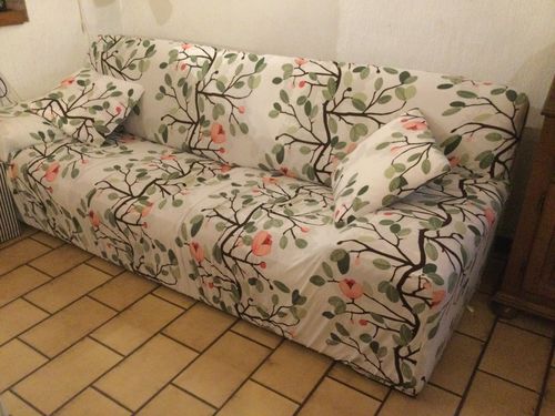 Customer photo review of Pink Flower - Housses Extensibles de Fauteuil et Canapé - La Maison des Housses