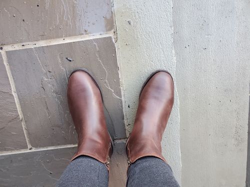 Customer photo review of Steel Toe Meti Boot | Espresso