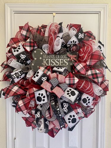 Customer photo review of 2.5"X10Yd Diagonal Plaid W/Fused Back Red/Black/White RGX0029