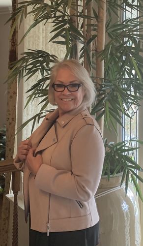 Customer photo review of Joseph Ribkoff Winter Blush Faux Suede Zip-Up Biker Jacket 203323 NEW