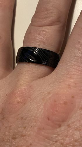 Customer photo review of Black Damascus with Whiskey Barrel